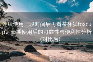 连续使用一段时间后再看茶杯狐foxcup：长期使用后的可靠性与便利性分析（对比后）