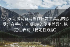 把age动漫网官网当作日常工具后的感受：在手机与电脑端的使用差异与稳定性表现（稳定性观察）
