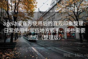 age动漫官方使用后的直观印象整理：日常使用中哪些地方顺手，哪些需要适应（整理版）