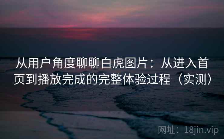 从用户角度聊聊白虎图片：从进入首页到播放完成的完整体验过程（实测）
