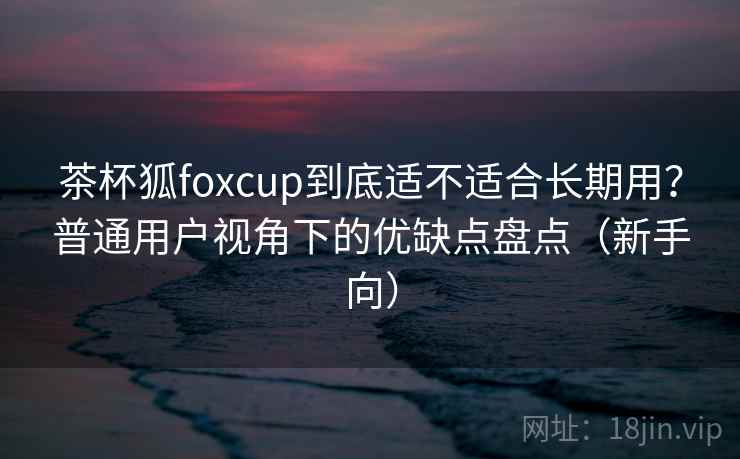 茶杯狐foxcup到底适不适合长期用？普通用户视角下的优缺点盘点（新手向）