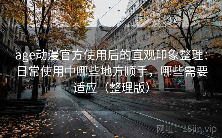 age动漫官方使用后的直观印象整理：日常使用中哪些地方顺手，哪些需要适应（整理版）