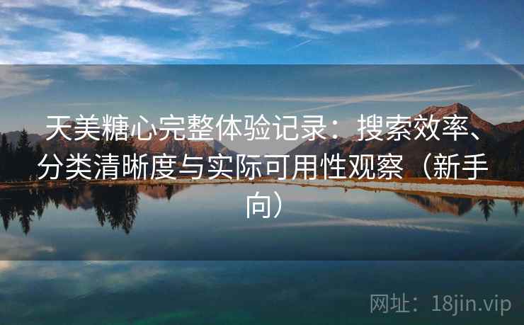 天美糖心完整体验记录：搜索效率、分类清晰度与实际可用性观察（新手向）