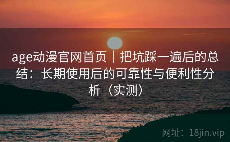 age动漫官网首页｜把坑踩一遍后的总结：长期使用后的可靠性与便利性分析（实测）